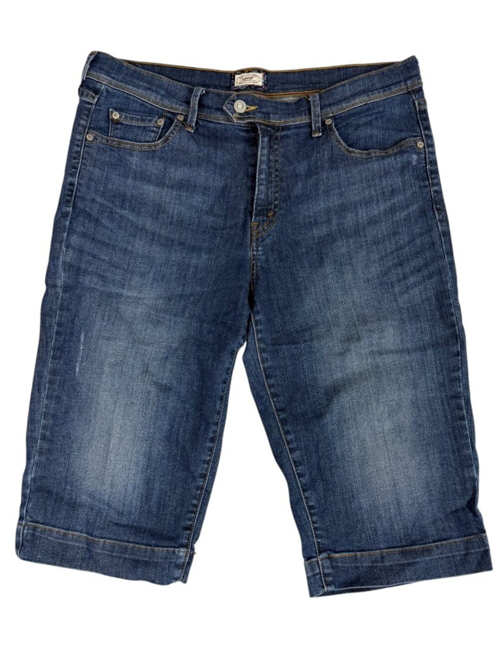 Levi's 515 Capri Jeans Women's 12 Blue Mid Rise Stretch Denim Cropped